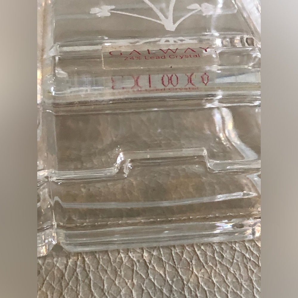 Galway Crystal Shamrock Square trinket box 24% lead crystal - Picture 10 of 15